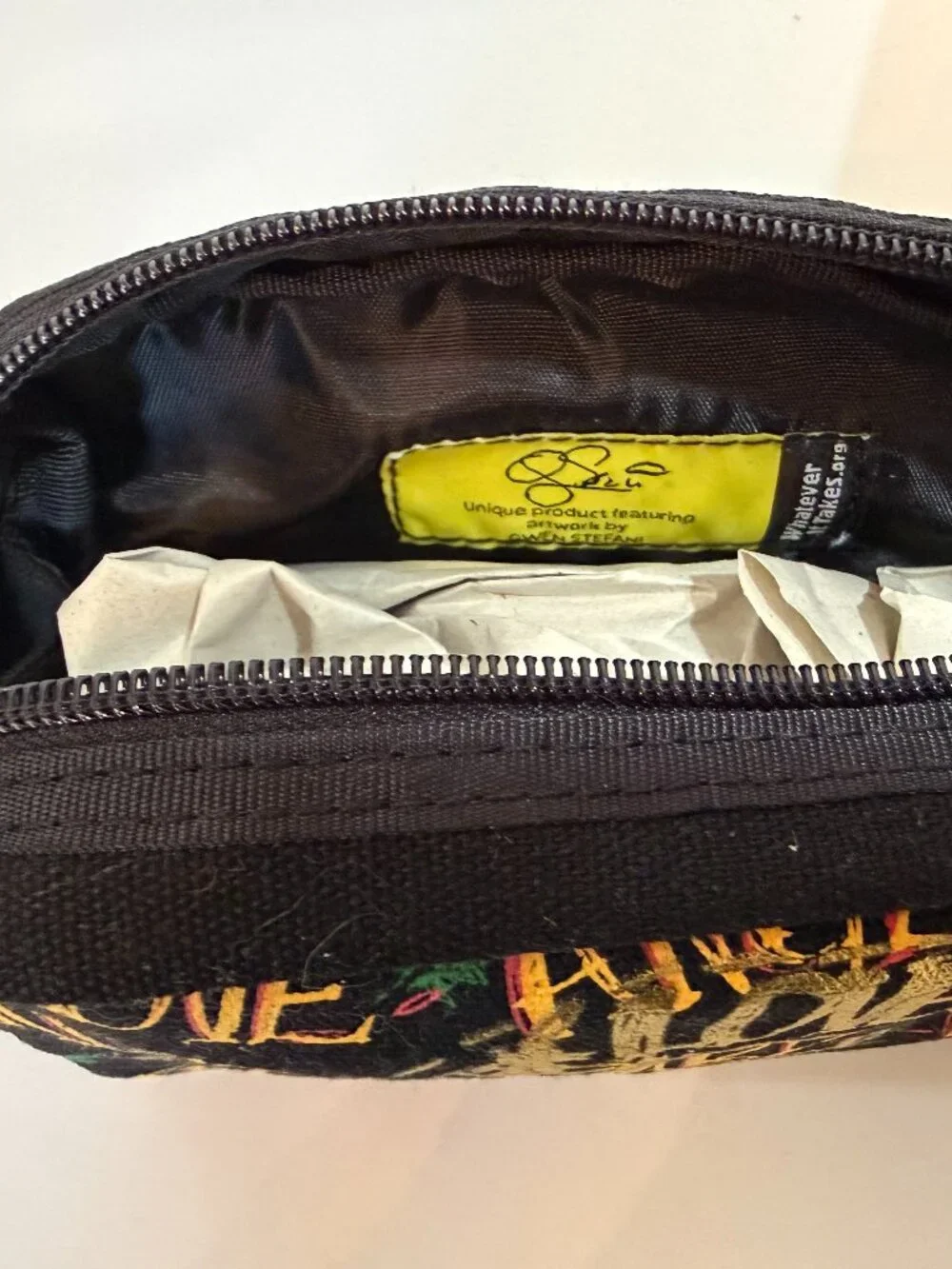 Gwen Stefani Love Art Whatever It Takes Canvas Cosmetic Make Up Bag BNIB